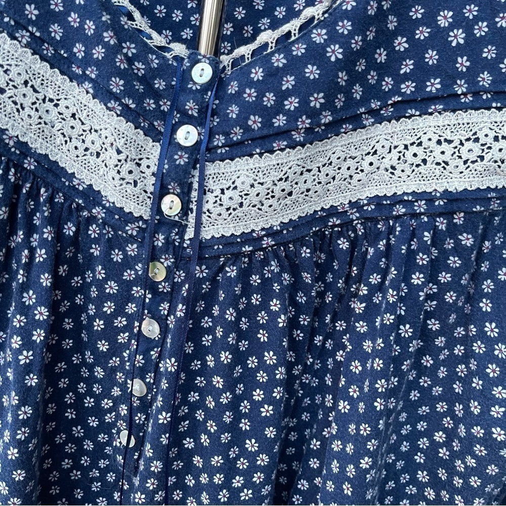Eileen West | Navy Floral Nightgown Cottagecore Prairie - Picture 3 of 7